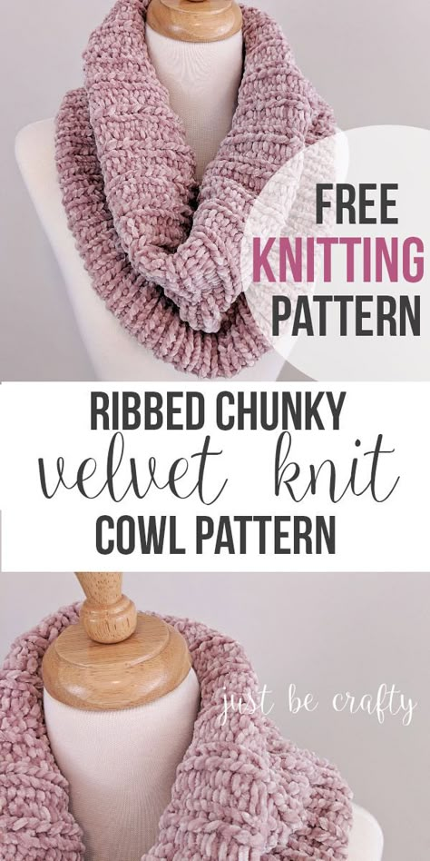 Knit Cowl Pattern, Knitting Cowl, Knit Cowl Pattern Free, Velvet Knit, Knitted Cowl, Knitted Cowl Scarves, Cowl Knitting, Knitting Patterns Free Scarf, Cowl Knitting Pattern