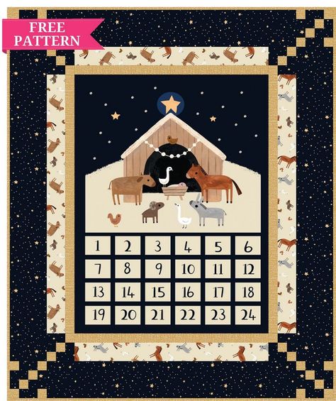 PROJECTS - NATIVITY ADVENT - ADVENT CALEND Crochet Machine, Nativity Advent Calendar, Iron Accessories, Foundation Paper Piecing Patterns, Fabric Kit, Handbag Patterns, Paper Piecing Patterns, Foundation Paper Piecing, English Paper Piecing