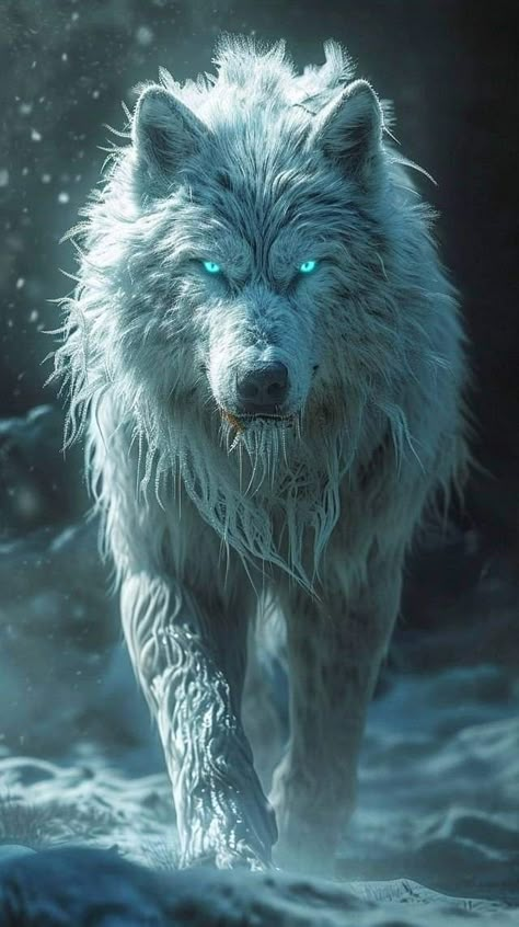 White Wolf Art Fantasy, White Dire Wolf, Scary Wolf, Fae Creatures, Wolf Art Fantasy, The Wolf Game, Largest Wolf, Wolf Game, Majestic Wolf