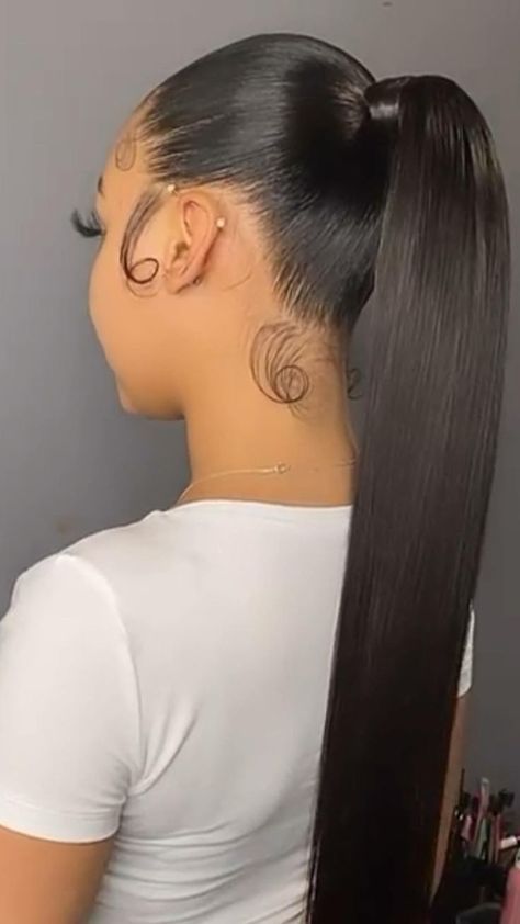 Pin by CraveeKee on ☞ Hair .. | Sleek ponytail hairstyles, Hair ponytail styles, Weave ponytail hairstyles Long Ponytail Hairstyles, Hair Sleek, Weave Ponytail Hairstyles, Sleek Ponytail Hairstyles, Weave Ponytail, Black Ponytail Hairstyles, Goddess Braids Hairstyles, Twist Braid Hairstyles, Peinados Fáciles Para Cabello Corto