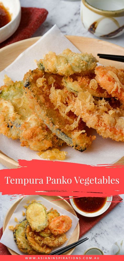 Japanese Panko Recipes, Panko Veggies, Panko Vegetables, Yam Tempura Recipe, Eggplant Tempura, Tempura Broccoli, Veggie Tempura, Sweet Potato Tempura, Panko Recipes