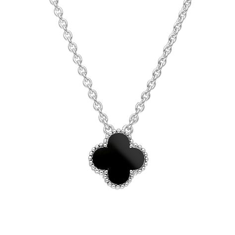 18ct White Gold Whitby Jet Bloom Small Four Leaf Clover Ball Edge Chain Necklace Van Cleef Necklace, Jet Stone, White Gold Chains, Clover Necklace, Classy Jewelry, Elegant Necklace, Jewelry Lookbook, Rare Gemstones, Black Necklace