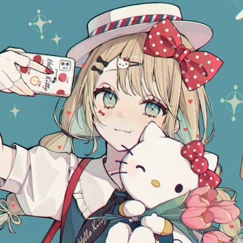 Human Hello Kitty, Kitty Anime, Walpaper Hello Kitty, Twitter Artist, Hello Kitty Characters, Hello Kitty Art, Anime Child, Hello Kitty Collection, Kawaii Drawings