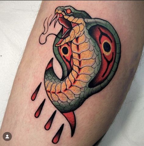 Neo Traditional Lettering, Neotrad Snake Tattoo, Neo Trad Snake, Neotraditional Snake Tattoo, Neo Trad Flash, Neotraditional Snake, Neo Traditional Snake, Snake Head Tattoo, Sarah Tattoo