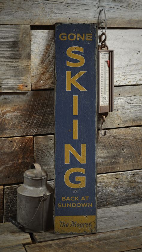 Skiing Sign, Wooden Skiing Slopes Sign, Antique Ski Sign, Old Wooden Ski, Ski Slope, Skiing, Ski Slope Rustic Handmade Wood Sign ENS1002264 Complete your beach house or condo with this custom sign! Rustic decor with a personalized touch - just let us know if you want to change the wording. You can place this info in the notes section when you order. Looking for a custom sign? Please contact us for a special concept just for you. Most of our signs are designed to change a particular line or two o Knotty Pine Trim, Ski Signs, Ski Sign, Antique Skis, Old Skis, Pine Trim, Ski Slope, Cabin Signs, Ski House