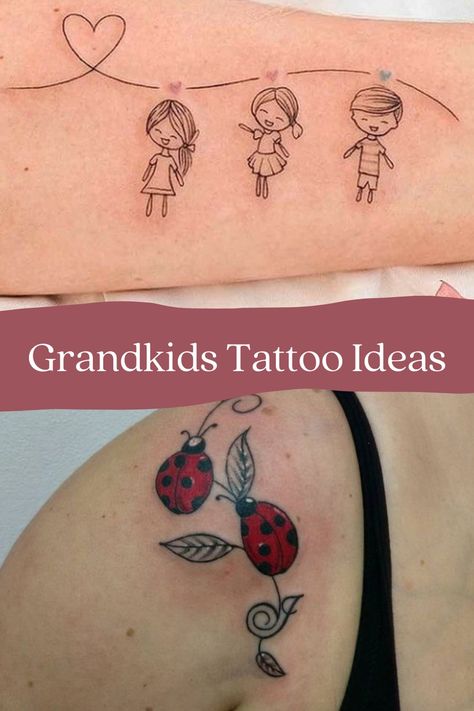 Granddaughter Tattoos Ideas, Tattoos For A Grandma, Grandmother Tattoos For Grandchildren, Grandbabies Tattoo Ideas, Tattoos Representing Grandchildren, Tattoos For Granddaughters, Grandmother Symbol Tattoo, Grandaughter Tatoos, Grandkid Tattoos For Grandma