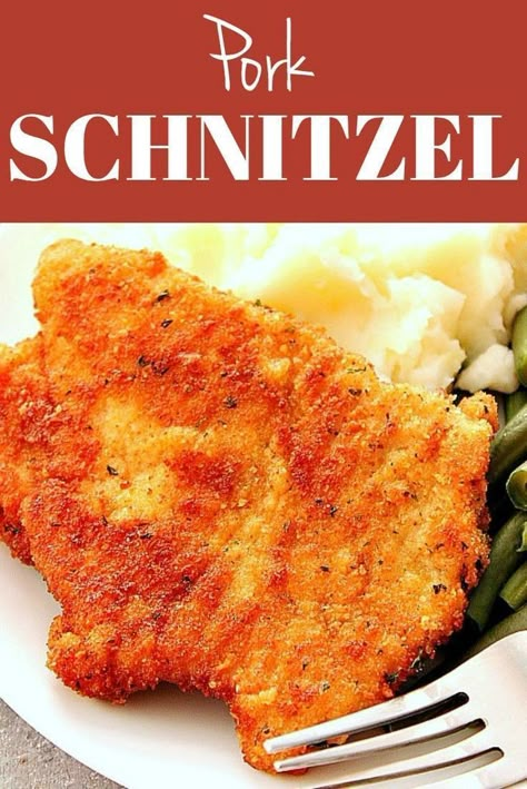 Pork Schnitzel Recipe, Pork Cutlet Recipes, Schnitzel Recipes, Pork Schnitzel, Pork Chop Recipes Baked, Cutlets Recipes, Pork Dinner, Pork Cutlets, Tenderloin Recipes