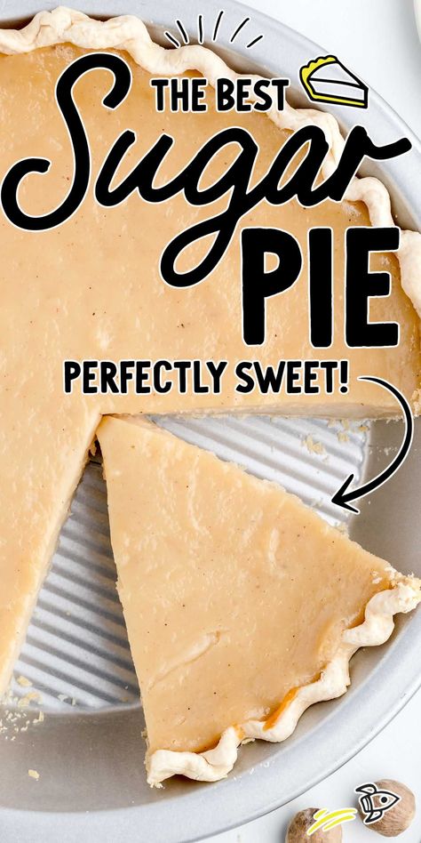 Sugar Pie Crumb Pie Crust, Sugar Pie Recipe, Sugar Cream Pie Recipe, Sugar Pie Crust, Sugar Cream Pie, Crumb Pie, Buttery Pie Crust, Pie Crust Recipe, Southern Desserts