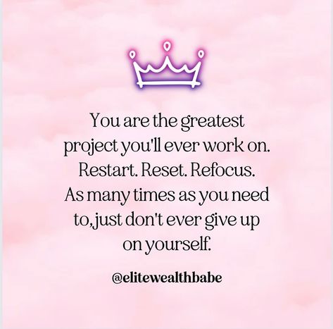 “Remember, you are the greatest project you will ever work on. Invest in yourself and watch yourself grow ✨ Sometimes I have regrets about investing in myself when I should’ve paid off student loans or bought a house like society says, then I remember I just started digital marketing and I can do both 💞 I invested in myself to pay for my future and to become a better person…. Just remember, you are the greatest project you’ll get to work on … life is short - make it a good one!! And never g... You Are The Greatest Project You Will, Biblical Phrases, I Can Do Both, Invest In Myself, Become A Better Person, Dont Ever Give Up, Business Woman Quotes, Bought A House, Paying Off Student Loans