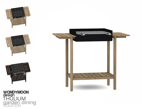 wondymoon's Thulium Barbecue Sims 4 Barbecue Cc, Sims 4 Barbecue, Wondymoon Sims 4 Cc, Sims 4 Kitchen, Sims 4 Tsr, Mod Furniture, Sims 4 Bedroom, Sims 4 Clutter, Furniture Cc