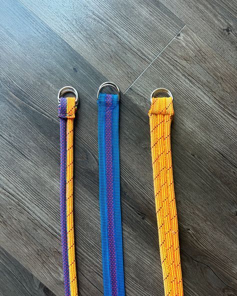 Upcycling old climbing ropes from @movementgymsportland into belts. I had this idea after seeing a similar project, but I wanted mine to keep the inner rope and the overall resemblance of a climbing rope. I’m beginning to lean into the creative design process and its felt incredibly rewarding, but I’ll likely take a long break from textile design as I’m entering a big transition period (travel & moving). This project took a lot of trouble shooting, like figuring out how to remove just a po... Belt Upcycle, Upcycle Repurpose, Sewing Fashion, Rope Belt, Climbing Rope, Product Ideas, Fashion Flats, Design Process, Textile Design