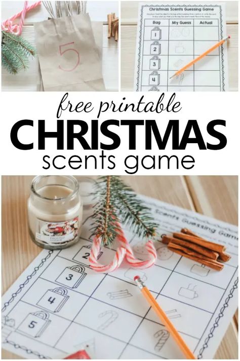 Christmas Scents Guessing Game - Fantastic Fun & Learning Christmas Learning Activities, Christmas Science Activities, Sensory Materials, Preschool Theme Activities, Prek Activities, Christmas Learning, Kindergarten Christmas, Christmas Preschool, Christmas Information