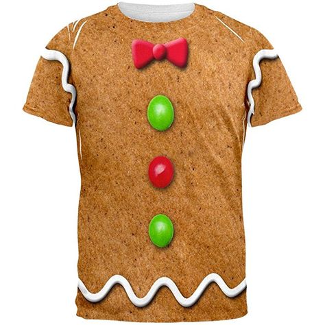 Amazon.com: Gingerbread Man Costume All Over Adult T-Shirt - Large: Clothing Gingerbread Man Costume, Mens Christmas Costumes, Gingerbread Outfit, Shrek Musical, Gingerbread Man Costumes, Diy Costumes Men, Parade Ideas, Angel Costume, Christmas Parade