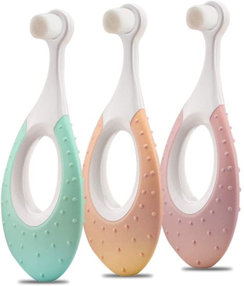 Baby Toothbrush & Toddler Toothbrush for Age 0-2 Years Old. Extra Soft Toothbrush with 10000 Soft Floss Bristle for Baby Gum Care, Dentist Recommended (3 Pack) : Amazon.ca: Health & Personal Care Happy Dental, Baby Tongue, Baby Toothbrush, Electronic Gift Ideas, Toddler Essentials, Baby Gums, Manual Toothbrush, Gum Care, Teething Ring