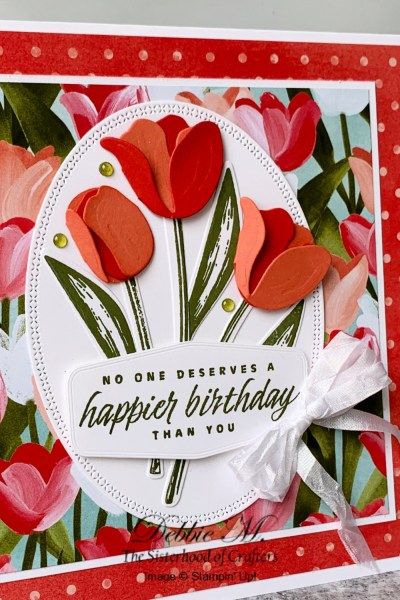 Flowering Tulips Stampin Up Cards Ideas, Stampin Up Tulip Fields Cards, Flowering Tulips Stampin Up Cards, Su Tulip Fields Cards, Cards With Tulips, Stampin Up Flowering Tulips, Su Flowering Tulips, Tulip Cards, Tulip Field