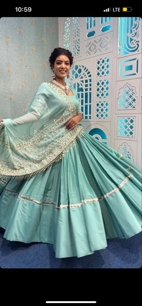 Simple Chaniya Choli For Wedding, Wedding Chaniya Choli Designs, Sky Blue Chaniya Choli Navratri, Lehriya Lehnga Designs, New Chaniya Choli Design 2024, Navratri Chaniya Choli 2024, Chanya Choli Ideas, Garba Chaniya Choli Wedding, Latest Chaniya Choli Design For Marriage