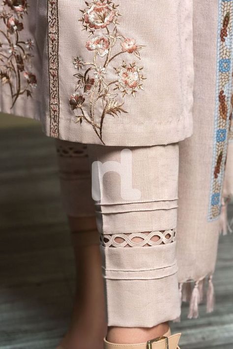 Nishat Linen Unstitched Winter Karandi Collection 2020 | Daily InfoTainment Linen Salwar Suit Designs, Pakistani Suit Pant Design, Pakistani Pent Designe, New Suits Designs For Women 2020, Pant Design Pakistani, Pant Suit Designs For Women, Pakistani Pant Design, Unstitched Suits Design, Pant Bottom Design Women