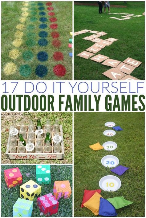 Games To Play At Summer Camp, Summer Camp Outdoor Activities, Summer Outdoor Activities For Kids 8-10, Food Ideas For Outdoor Party, Family Camp Games, Outside Family Games Outdoor Fun, Easy Backyard Birthday Party Ideas, Camping At Home Ideas For Kids, Family Reunion Decorating Ideas Easy Diy