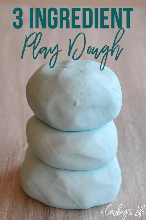 How to make 3 ingredient play dough #playdough #sensoryplay #sensory #kidsactivities How To Make Dough To Play With, How To Make Play Dough, How To Make Moon Dough, How To Make Playdough, Playdough Slime, Diy Play Dough, Diy Dough, Kids Play Dough, Diy Playdough