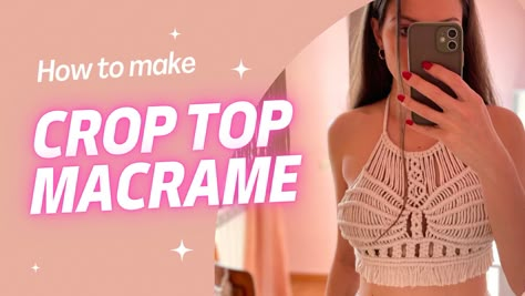 #macrame #macrameart #fashion #diy Diy Macrame Tutorial, Vintage Macrame Patterns, Macrame Clothes, Crochet Lingerie, Diy Crop Top, Free Macrame Patterns, Macrame Dress, Square Knot, Crochet Summer Tops