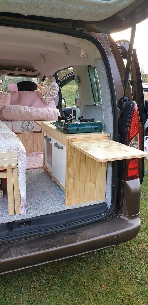 Ikea Camper Van Conversion, Ikea Van Kitchen, Micro Camper Kitchen, Mini Van Conversion Minivan Camping, Ikea Campervan Hacks, Minivan Kitchen, Berlingo Camper Conversion, Mini Van Conversion, Micro Camper Van