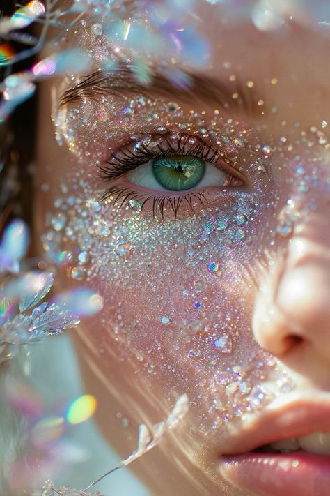 Glitter Photography, Cool Makeup Looks, Ethereal Makeup, Glitter Photo, Fairy Makeup, Beauty Art Drawings, True Art, Fantasy Aesthetic, Contour Makeup