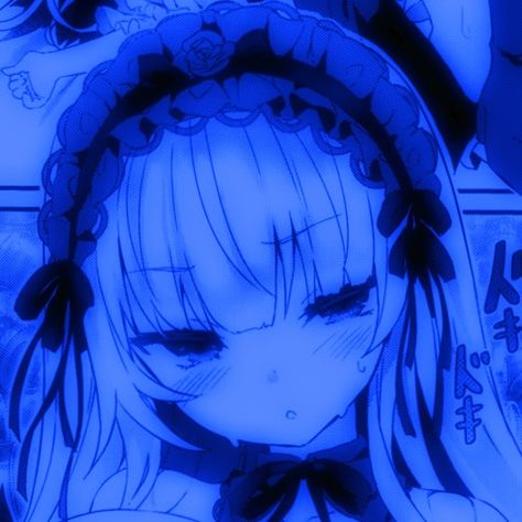 Dark Blue Pfp Anime, Blue Y2k Pfp, Blue Anime Pfp, Anime Cute Icons, Blue Anime Aesthetic, Blue Pfps, Profile Picture Aesthetic, Blue Pfp, Dark Blue Aesthetic