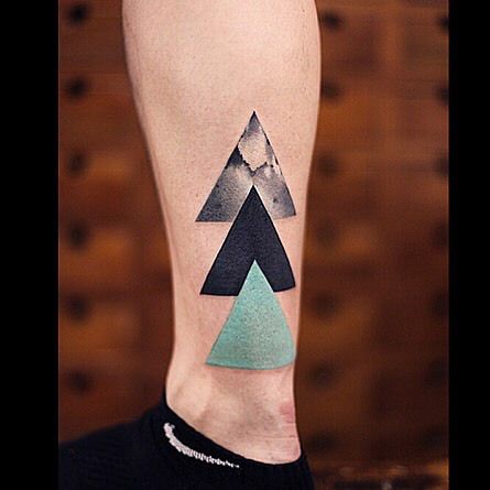 Three Triangles Tattoo on Ankle Geometric Tatoos, Three Triangle Tattoo, Triangles Tattoo, Triangle Tattoo Design, Men's Small Tattoo, Triangle Tattoos, Muster Tattoos, Geometry Tattoo, Small Tattoos Simple