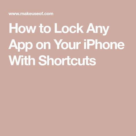 How To Lock Apps On Iphone, How To Lock Apps, Shortcuts Iphone, Iphone Shortcuts, Lock Apps, Iphone Info, Phone Hacks, Vegetable Garden Design, Face Id