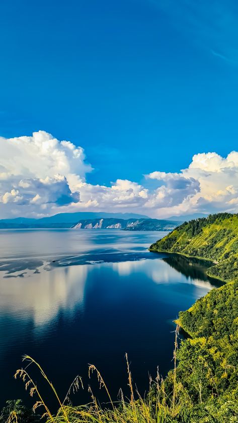 Lake Toba, Sumatra, Indonesia — world’s largest crater lake, few crowds, quiet and calm Lake Toba Indonesia, Lake Toba, Landscape Reference, Crater Lake, Glitter Wallpaper, Booth Design, Countries Of The World, Lake View, Wii