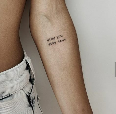 Young Hearts Run Free Tattoo, Serva Me Servabo Te Tattoo, Stay True To Yourself Tattoo, Lesson Tattoo, Wild Heart Tattoo, Stay True Tattoo, Typewriter Font Tattoo, Tattoos For Siblings, Matching Tattoos For Siblings