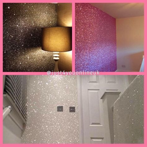 Glitter Bedroom, Glitter Paint For Walls, Glitter Room, Mod Podge Gloss, Pva Glue, Glitter Gloss, Glitter Wall, Dekorasi Kamar Tidur, To Be