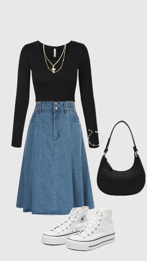 Church Outfit Fall Sunday, Casual Modest Outfits, Simple Church Outfits, Fall Sunday, Church Outfit For Teens, Church Outfit Fall, Outfits Jean, Teen Skirts, Bible College