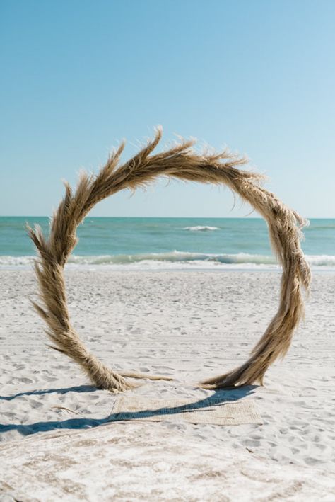 Longboat Key Club Beachfront Wedding Ceremony with Beach Grass Wedding Ceremony Arch | Resort at Longboat Key Club Waterfront Beach Wedding Venue Beach Grass Wedding, Grass Wedding Ceremony, Beach Wedding Ceremony Arch, Beach Wedding Groom Attire, Beach Wedding Groom, Beachfront Wedding, Key Club, Bohemian Beach Wedding, Destination Beach Wedding