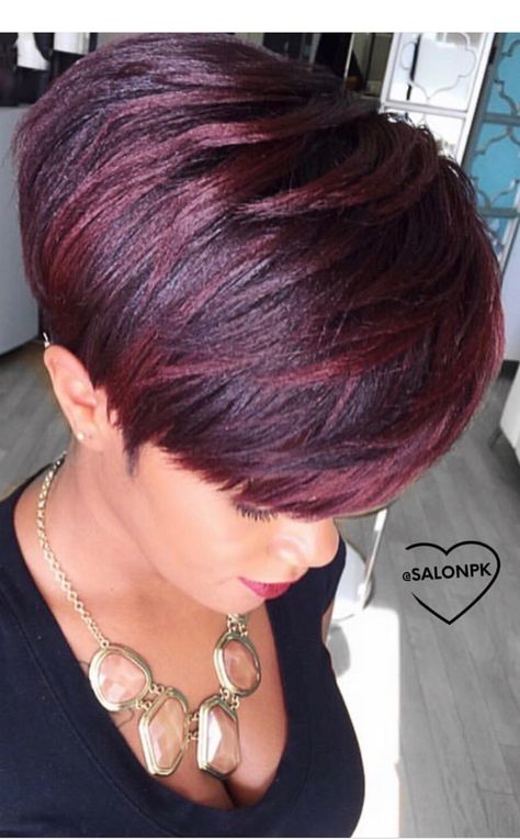 Auburn Bob Haircut, Brunette Pixie With Highlights, Haircut Styles For Women, Plum Hair, Choppy Haircuts, Short Red Hair, Short Hair Pixie Cuts, Gray Hair Cuts, Spiked Hair