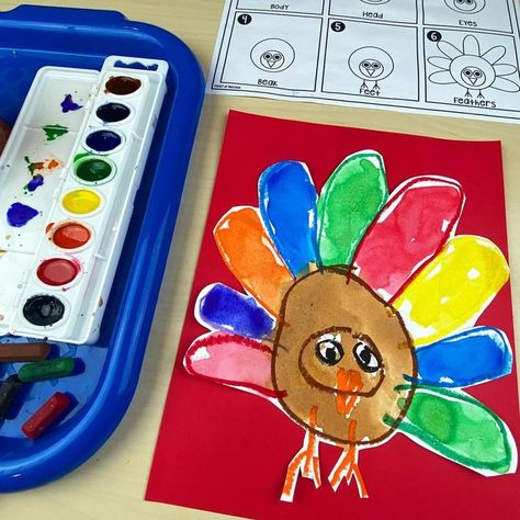 Jackie Kops ⭐️ Preschool & Pre-K on Instagram: "Turkey directed drawing is the perfect activity for this week! Directed drawings are a fun way to teach students how to draw and build fine motor strength! Each Directed Drawing Unit will include eight different directed drawings. These directed drawings are very simple, making them perfect for little learners in preschool, pre-k, kindergarten, and first grade. Included are ideas to make directed drawings with various art media and background op Turkey Drawings, Centers For Preschool, Pocket Of Preschool, Turkey Drawing, Turkey Activity, Turkey Art, Dramatic Play Preschool, Thanksgiving Preschool, Directed Drawing