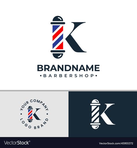 Barbershop Branding, Logo Barbershop, Barbershop Logo, Barbershop Ideas, K Initial, Barber Logo, Barbershop Design, Letter K, Letter Logo Design