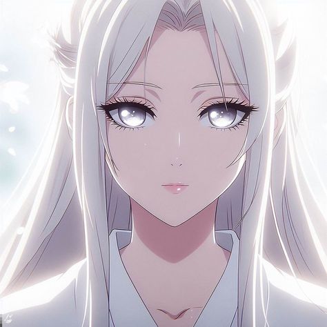 Long Hair Anime Girlies, White Hair Anime Characters Female, Anime Female White Hair, Anime Female With White Hair, White Hair Anime Pfp, White Hair Anime Female, Anime Woman With White Hair, Beautiful Anime Woman, White Hair Girl Pfp