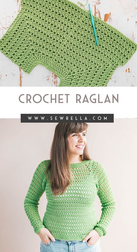 Sewrella Crochet Patterns, Crochet Sweater Open Stitch, Linen Stitch Crochet Sweater Pattern, Raglan Sweater Knitting Pattern Free, Crochet Top Down Sweater Free Pattern, Crochet Raglan Sweater Pattern Free, Crochet Pullover Pattern Free, Top Down Crochet Sweater Pattern Free, Raglan Sweater Crochet