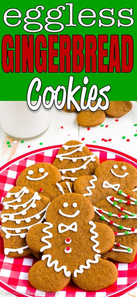 Easy Gingerbread Cookie Recipe, Gingerbread Man Recipe, Easy Gingerbread Cookies, Best Gingerbread Cookies, Eggless Cookies, Easy Gingerbread, Gingerbread Cookies Decorated, Soft Gingerbread Cookies, Holiday Sweets