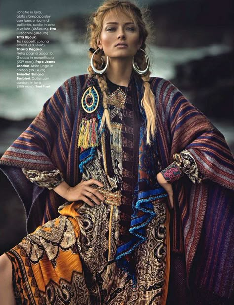 Olga Maliouk In 'Neo Folk' By Signe Vilstrup For Glamour Italia October 2014 - 15 GlamTribale Nature Inspired Jewelry - Women's Fashion & Lifestyle News From Anne of Carversville Bohemian Schick, Stile Boho Chic, Mode Prints, Moda Hippie, Look Boho Chic, Mode Editorials, Ethno Style, Look Festival, Estilo Hippy