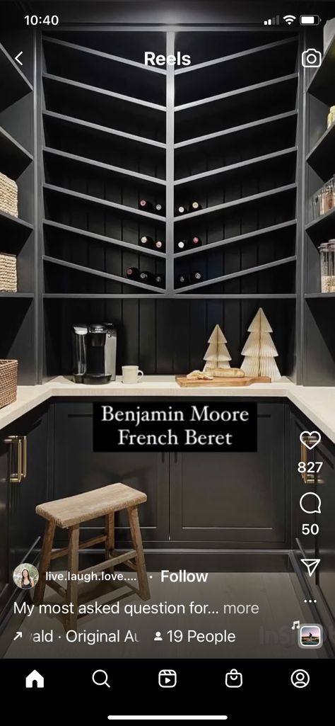 Bm French Beret, Bristol Houses, Montana Homes, French Beret, Cabinet Color, Interior Paint Colors, Cabinet Colors, Paint Colors For Home, Black Walls