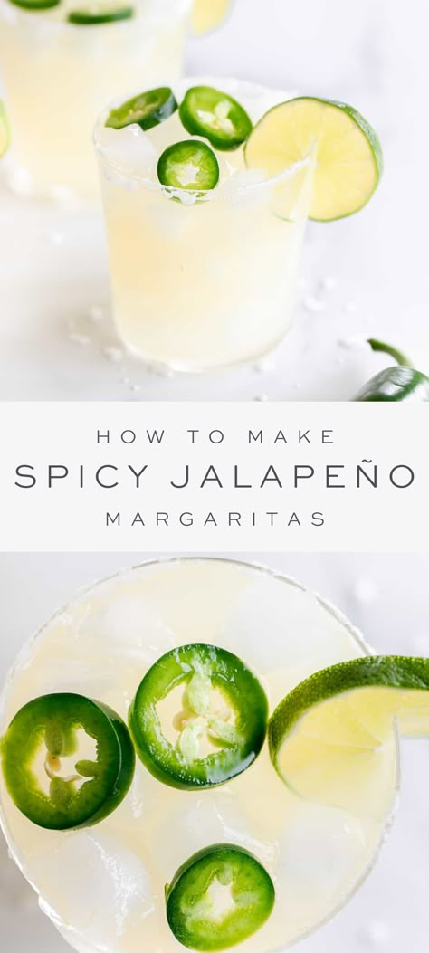 Pitcher Margarita Recipe, Spicy Margarita Recipe, Homemade Margaritas, Easy Margarita, Perfect Margarita, Jalapeno Margarita, Julie Blanner, Spicy Margarita, Easy Drink Recipes