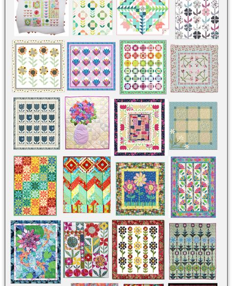 Free pattern day! Flower quilts (3) Hand Piecing Quilt Blocks, Flower Quilt Blocks Free Pattern, Flower Quilt Blocks, Patchwork Quilt Ideas, Piecing Quilt Blocks, Southwestern Quilts, Kim Diehl Quilts, Tumbling Blocks Quilt, Storm At Sea Quilt