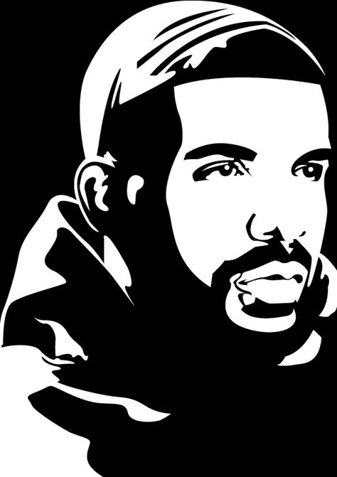 Stencil Art Celebrities, Drake Pop Art, Drake Cartoon Art, Drake Drawing Pencil, Drake Stencil, Drake Album Cover Painting, Drake Painting Easy, Drake Drawing Easy, Drake Sketch