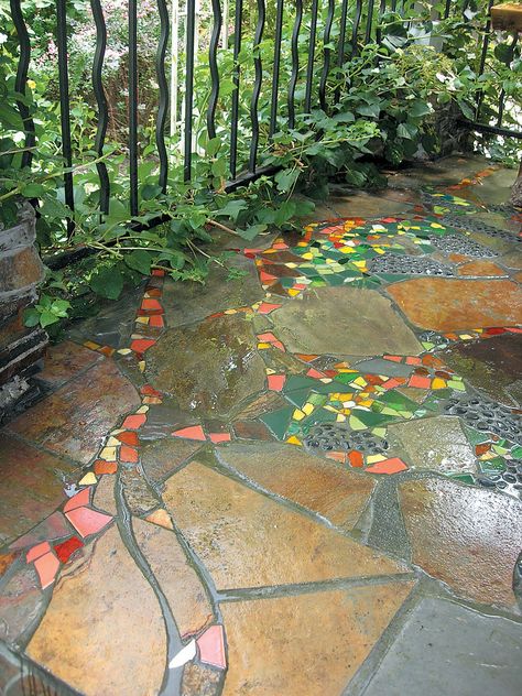 Pacific Horticulture Society | Knap: To Chip Rock Mosaic Walkway, Backyard Walkway, Walkway Landscaping, Walkways Paths, Stone Walkway, Garden Walkway, Stone Garden, Have Inspiration, Mosaic Garden