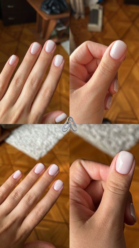 Milky Pink Nails, Wedding Nails Bridesmaid, Natural Nails Manicure, Engagement Nails, Nails Bridesmaid, Pink Designs, Kutek Disney, Milky Pink, Nails For Bride