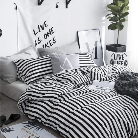 Farmhouse comforters, Stylish bedding Comforter Sets Farmhouse, Queen Black And White, Black And White Bedding, Striped Comforter, Farmhouse Bedding Sets, Bedding Comforter Sets, Full Size Comforter Sets, Full Bedding, Full Size Comforter