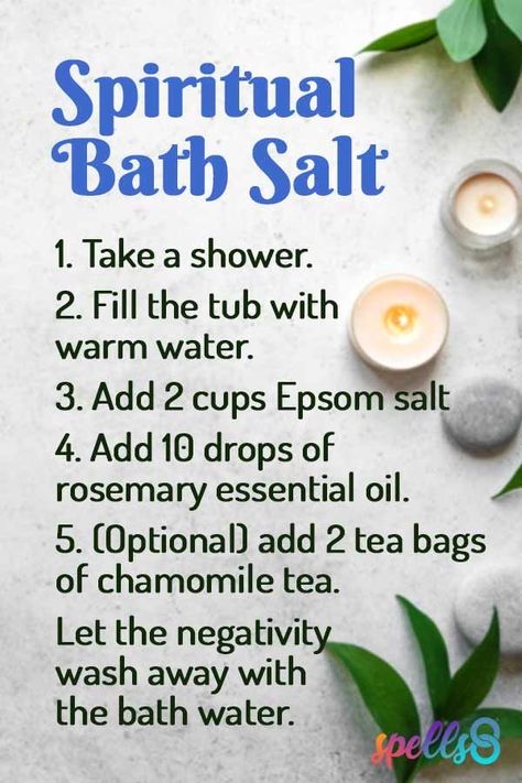 Sea Salt For Negative Energy, Bath Cleanse Ritual, Spiritual Bath Recipes Protection, Salt Bath Cleansing, Spiritual Bath Recipes Cleansing, Spiritual Bath Recipes, Breaking A Curse, Salt For Protection, Remove A Curse