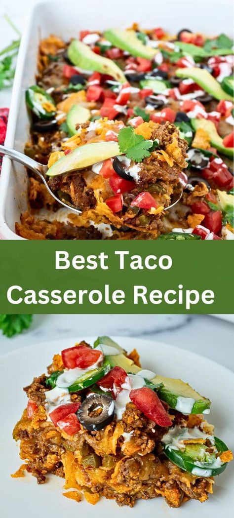 Best Taco Casserole Recipe Allrecipes Best Taco Casserole, Best Taco Casserole Recipes, Tostada Casserole, Dutch Oven Taco Casserole, Easy Taco Casserole Bake, Best Taco Casserole, Taco Casserole Recipes, Taco Bake Casserole, Taco Casserole Bake